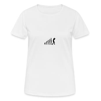 Evolution Affe Mensch Fotograf - Frauen T-Shirt atmungsaktiv - Weiß - Vorne - AI Model Female 172 dark (172cm)