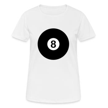schwarze Billardkugel mit der Zahl 8 - Frauen T-Shirt atmungsaktiv - Weiß - Vorne - AI Model Female 172 dark (172cm)