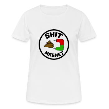 Merde aimant merde aimant - T-shirt respirant Femme - blanc - Devant - AI Model Female 172 dark (172cm)