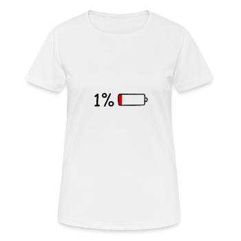 1% Akku. - Frauen T-Shirt atmungsaktiv - Weiß - Vorne - AI Model Female 172 dark (172cm)