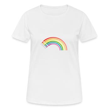 LED Rainbow - Frauen T-Shirt atmungsaktiv - Weiß - Vorne - AI Model Female 172 dark (172cm)