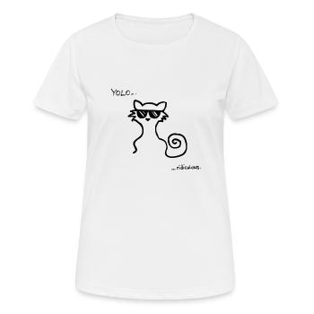Yolo Cat - Women's Breathable T-Shirt - white - Front - AI Model Female 172 dark (172cm)