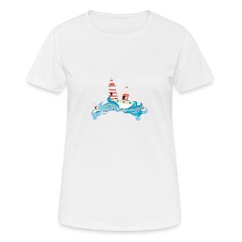 Bateau phare mer voile lac océan - T-shirt respirant Femme - blanc - Devant - AI Model Female 172 dark (172cm)