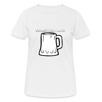 Cenosillicaphobie verre de bière, blanc - T-shirt respirant Femme - blanc - Devant - AI Model Female 172 dark (172cm)