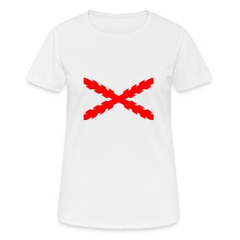 Drapeau de l'Empire espagnol Croix de Bourgogne - T-shirt respirant Femme - blanc - Devant - AI Model Female 172 dark (172cm)