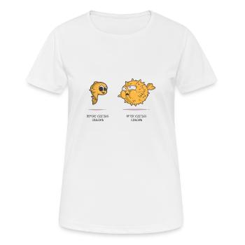 Manger chez grand-mère blowfish grand-père grand-mère - T-shirt respirant Femme - blanc - Devant - AI Model Female 172 dark (172cm)
