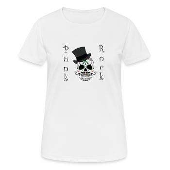 Punk Rock Totenkopf Skull - Frauen T-Shirt atmungsaktiv - Weiß - Vorne - AI Model Female 172 dark (172cm)