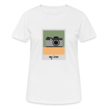 Vintage Kamera Retro Soforbild Sofortbildkamera - Frauen T-Shirt atmungsaktiv - Weiß - Vorne - AI Model Female 172 dark (172cm)