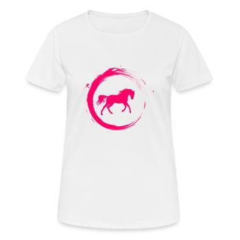 Chevaux rose dame fille femme fille - T-shirt respirant Femme - blanc - Devant - AI Model Female 172 dark (172cm)
