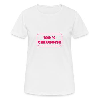 100% Creusoise! - Frauen T-Shirt atmungsaktiv - Weiß - Vorne - AI Model Female 172 dark (172cm)
