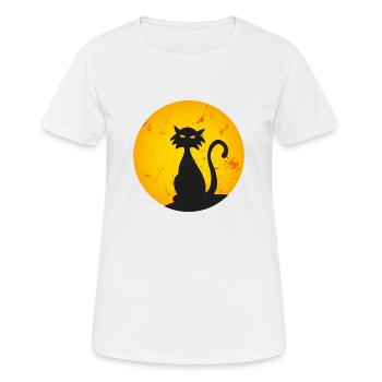 DER MOND UND DIE KATZE 2 - DIE KATZE UND DER MOND 2 - Frauen T-Shirt atmungsaktiv - Weiß - Vorne - AI Model Female 172 dark (172cm)