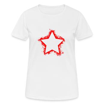 Red star splatter - Women's Breathable T-Shirt - white - Front - AI Model Female 172 dark (172cm)