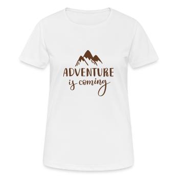 Adventure is coming - Women's Breathable T-Shirt - white - Front - AI Model Female 172 dark (172cm)