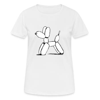 Chien ballon - T-shirt respirant Femme - blanc - Devant - AI Model Female 172 dark (172cm)