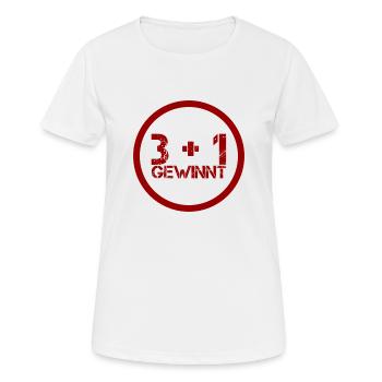 3 + 1 VICTOIRES! Design original cool et tendance. Nouveau - T-shirt respirant Femme - blanc - Devant - AI Model Female 172 dark (172cm)