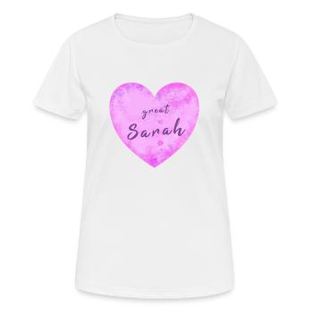 Sarah - T-shirt respirant Femme - blanc - Devant - AI Model Female 172 dark (172cm)