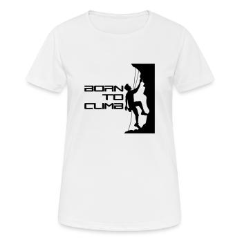 texte né pour grimper né raide mur grimpeur k - T-shirt respirant Femme - blanc - Devant - AI Model Female 172 dark (172cm)