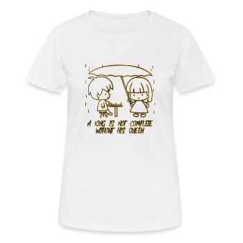 Un roi n'est pas complet sans sa reine - T-shirt respirant Femme - blanc - Devant - AI Model Female 172 dark (172cm)