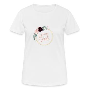 Équipe Bride! Bouquet de fleurs personnalisable - T-shirt respirant Femme - blanc - Devant - AI Model Female 172 dark (172cm)