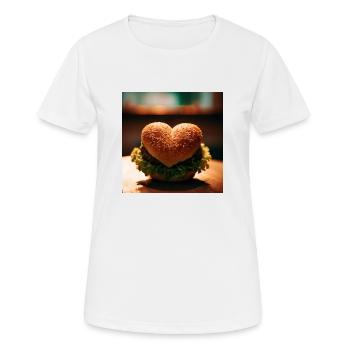 Le chemin vers le cœur d’un homme passe par son estomac - T-shirt respirant Femme - blanc - Devant - AI Model Female 172 dark (172cm)