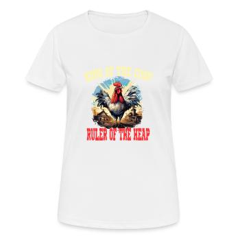 King of the Coop Ruler of the Heap - Frauen T-Shirt atmungsaktiv - Weiß - Vorne - AI Model Female 172 dark (172cm)