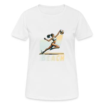 Beach Volleyball - Frauen T-Shirt atmungsaktiv - Weiß - Vorne - AI Model Female 172 dark (172cm)