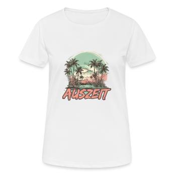 Auszeit Urlaub Strand - Frauen T-Shirt atmungsaktiv - Weiß - Vorne - AI Model Female 172 dark (172cm)