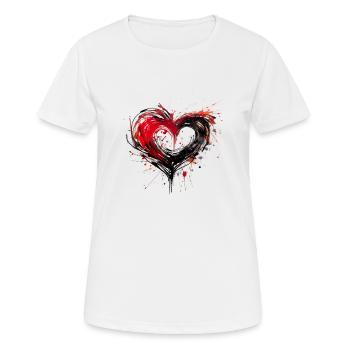 Kunst Herz Liebe Liebesbeweis Gefühle - Frauen T-Shirt atmungsaktiv - Weiß - Vorne - AI Model Female 172 dark (172cm)