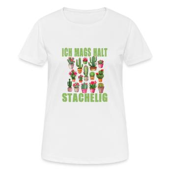 Ich mags halt stachelig - Frauen T-Shirt atmungsaktiv - Weiß - Vorne - AI Model Female 172 dark (172cm)