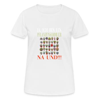 Sukkulenten Pflanzensammler Botanik - Frauen T-Shirt atmungsaktiv - Weiß - Vorne - AI Model Female 172 dark (172cm)
