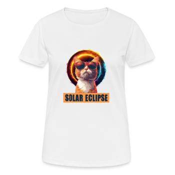 Sonnenfinsternis Katze - Frauen T-Shirt atmungsaktiv - Weiß - Vorne - AI Model Female 172 dark (172cm)