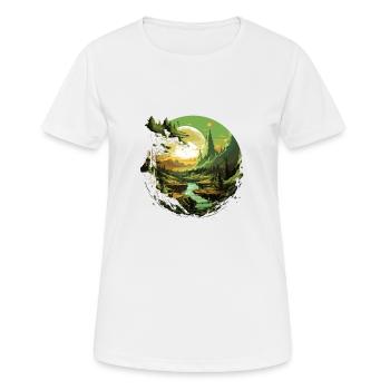 Von der Natur inspirierte landschaftliche Kunst - Frauen T-Shirt atmungsaktiv - Weiß - Vorne - AI Model Female 172 dark (172cm)