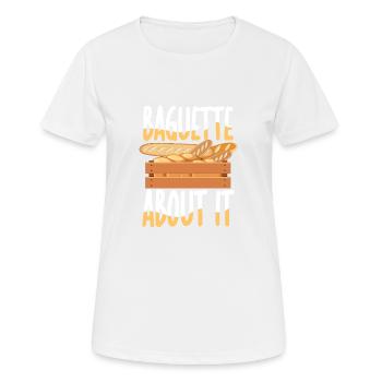 Baguette About It - Frauen T-Shirt atmungsaktiv - Weiß - Vorne - AI Model Female 172 dark (172cm)