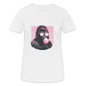 Gorilla mit Sonnenbrille Bubblegum für einen - Frauen T-Shirt atmungsaktiv - Weiß - Vorne - AI Model Female 172 dark (172cm)