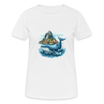 Küstendorf und Riesenwal Skandinavien - Frauen T-Shirt atmungsaktiv - Weiß - Vorne - AI Model Female 172 dark (172cm)
