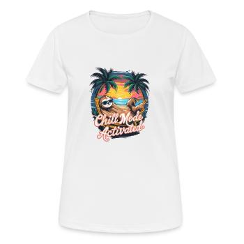 Chill-Modus Aktiviert Faultier Hängematte Strand - Frauen T-Shirt atmungsaktiv - Weiß - Vorne - AI Model Female 172 dark (172cm)