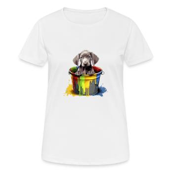 Weimaraner Hund Hunderasse - Frauen T-Shirt atmungsaktiv - Weiß - Vorne - AI Model Female 172 dark (172cm)