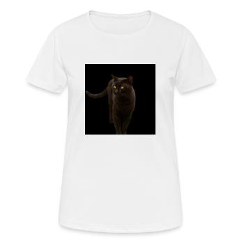chat noir chat chaton - T-shirt respirant Femme - blanc - Devant - AI Model Female 172 dark (172cm)