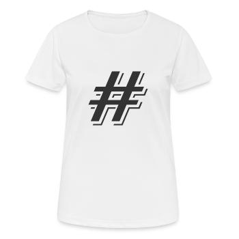 Hashtag - T-shirt respirant Femme - blanc - Devant - AI Model Female 172 dark (172cm)