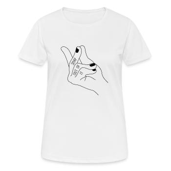Schnips raus. - Frauen T-Shirt atmungsaktiv - Weiß - Vorne - AI Model Female 172 dark (172cm)