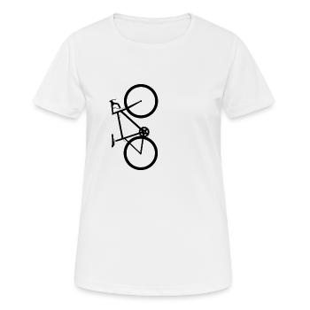 Rennrad vertikal - Frauen T-Shirt atmungsaktiv - Weiß - Vorne - AI Model Female 172 dark (172cm)