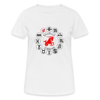 Sternzeichen Steinbock - Frauen T-Shirt atmungsaktiv - Weiß - Vorne - AI Model Female 172 dark (172cm)