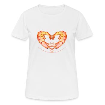 Shrimp Love Heart Shrimp Heart Shape - Women's Breathable T-Shirt - white - Front - AI Model Female 172 dark (172cm)