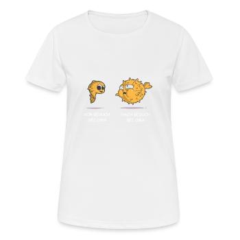 Essen bei Oma Kugelfisch Großmutter Großvater - Frauen T-Shirt atmungsaktiv - Weiß - Vorne - AI Model Female 172 dark (172cm)