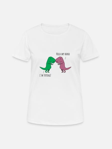 T-Rex hold my hand - Women's Breathable T-Shirt - white