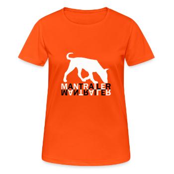 Mantrailer Hund Hunde - Frauen T-Shirt atmungsaktiv - Neonorange - Vorne - AI Model Female 172 dark (172cm)