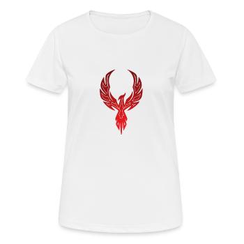 Roter Phoenix - Frauen T-Shirt atmungsaktiv - Weiß - Vorne - AI Model Female 172 dark (172cm)