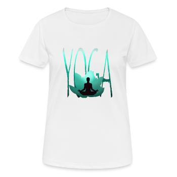 yoga meditation lotus lotusblüte - Frauen T-Shirt atmungsaktiv - Weiß - Vorne - AI Model Female 172 dark (172cm)