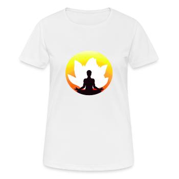 yoga meditation lotus lotus flower - Women's Breathable T-Shirt - white - Front - AI Model Female 172 dark (172cm)