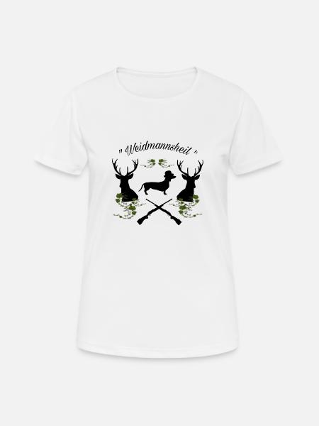 Jäger - Weidmannsheil - Frauen T-Shirt atmungsaktiv - Weiß